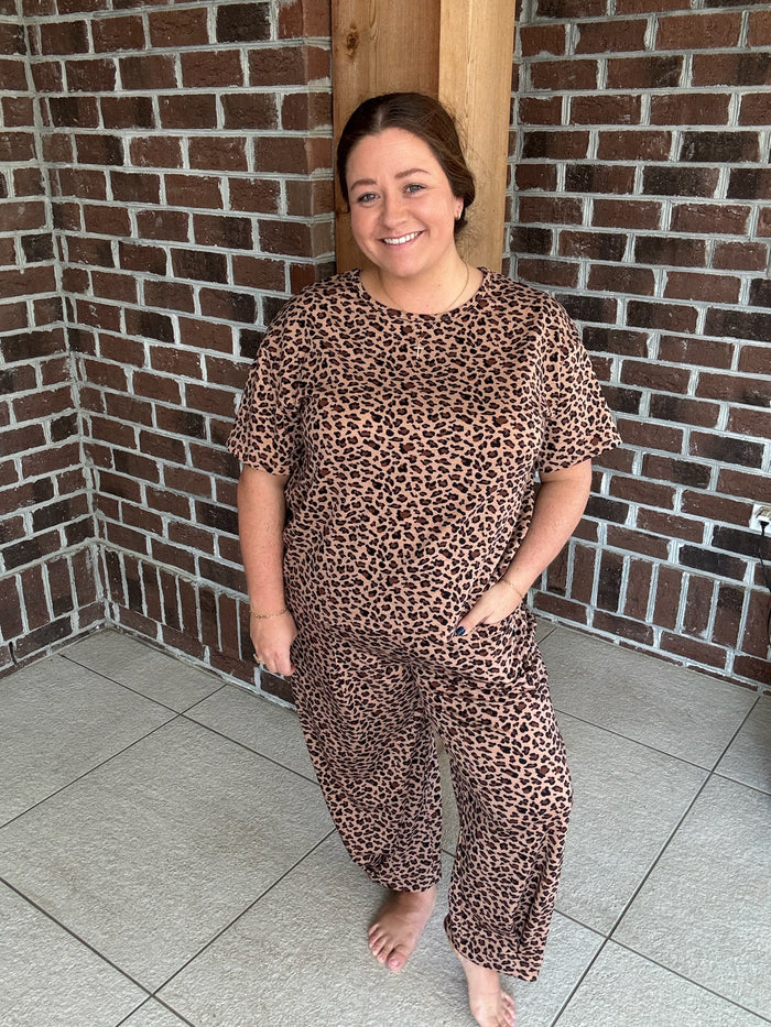 Leopard Garment Washed 2 pc Set