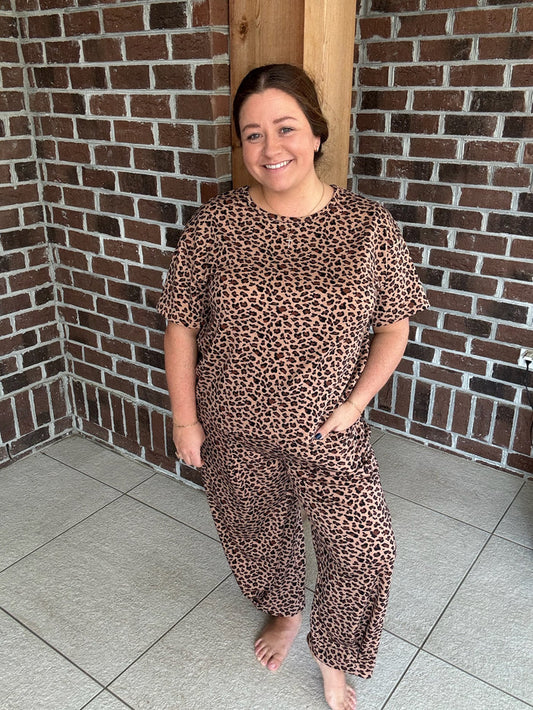 Leopard Garment Washed 2 pc Set