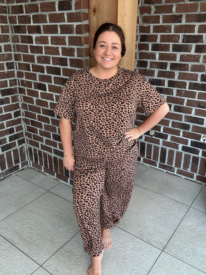 Leopard Garment Washed 2 pc Set