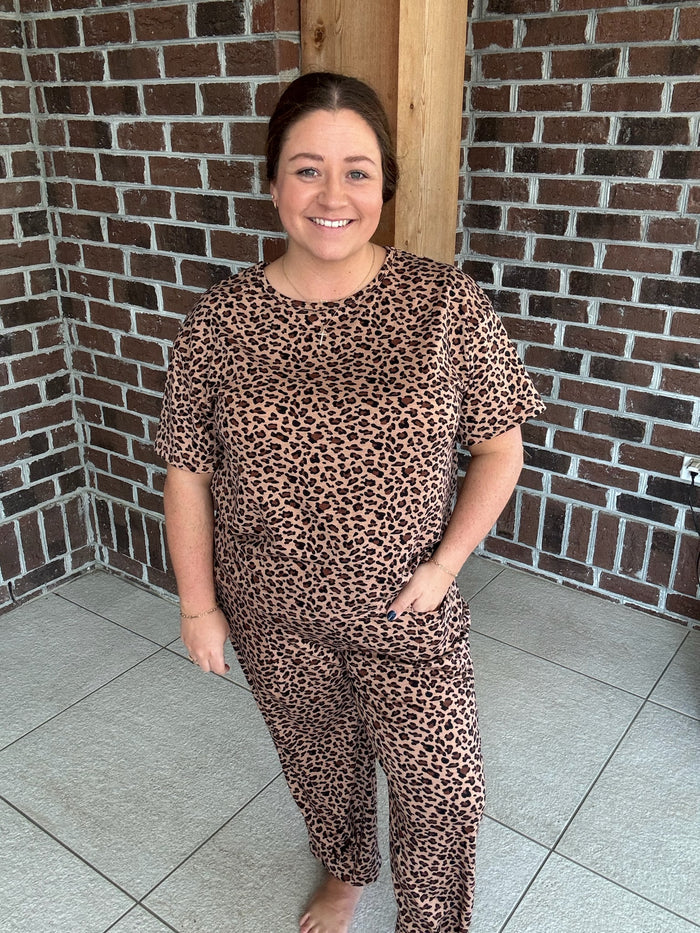 Leopard Garment Washed 2 pc Set