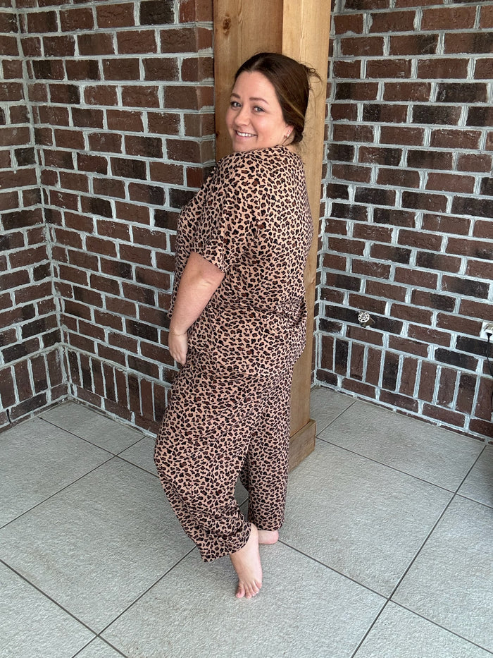 Leopard Garment Washed 2 pc Set