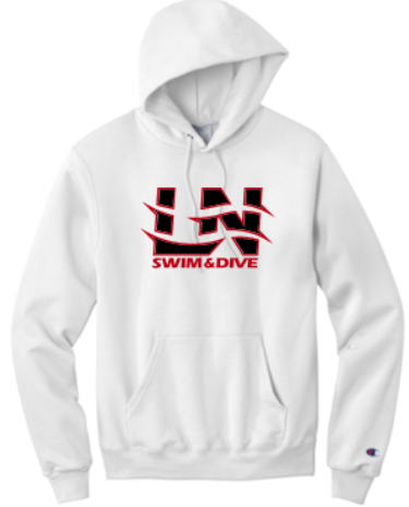 LN BOYS SWIM & DIVE CHAMPION POWERBLEND HOODED SWEATSHIRT