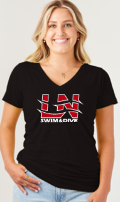 LN BOYS SWIM & DIVE LADIES ESSENTIAL V-NECK TEE