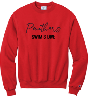 LN GIRLS SWIM & DIVE CHAMPION POWERBLEND CREW - PUFF DESIGN