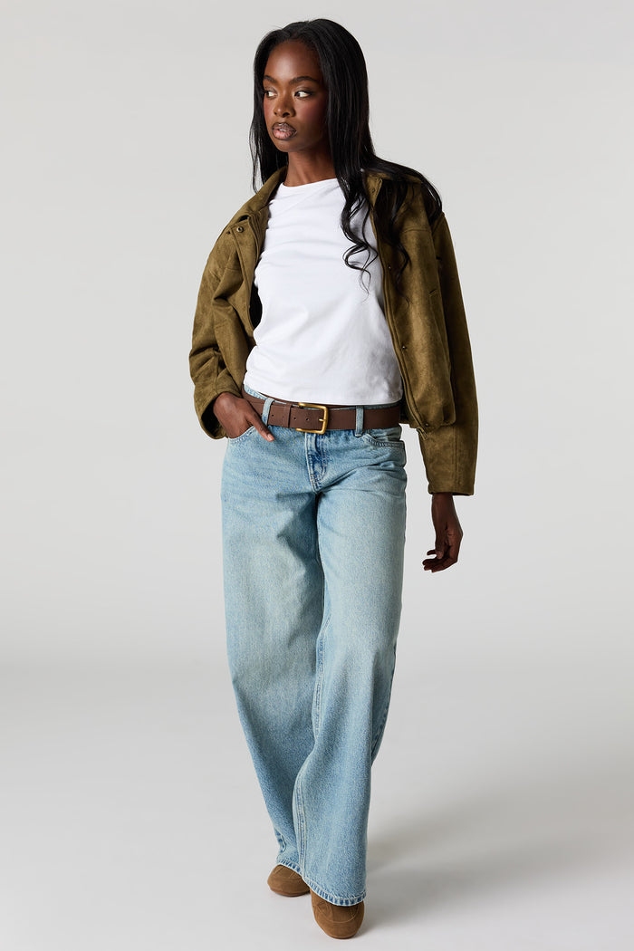 London Low Rise Super Baggy Belted Jean