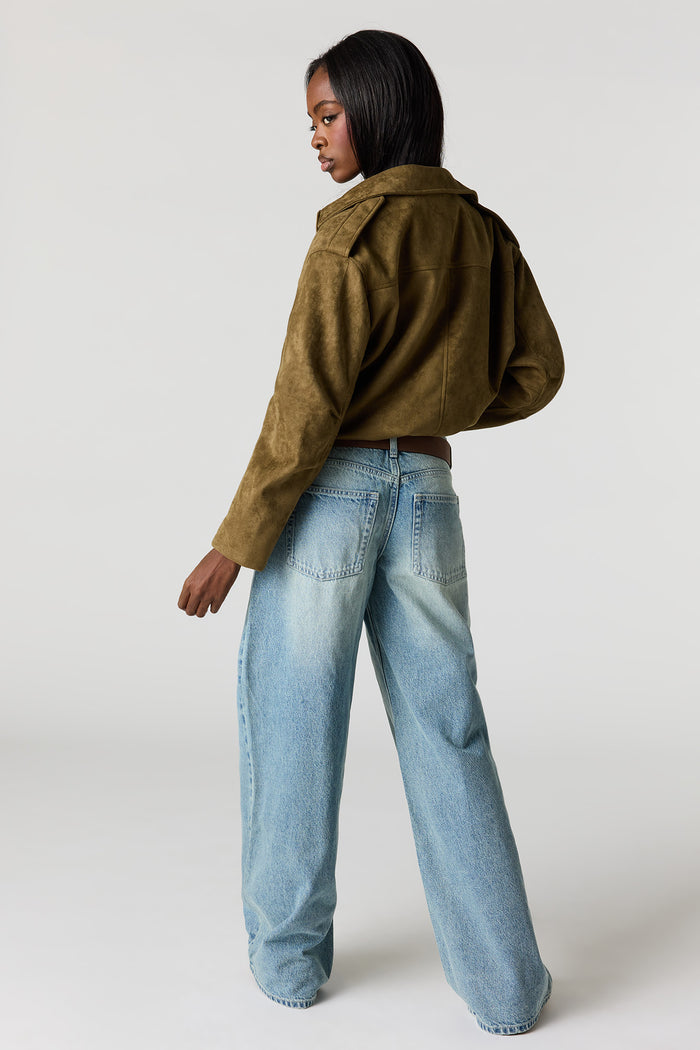London Low Rise Super Baggy Belted Jean