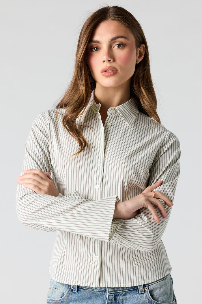 Long Bell Sleeve Button-Up Top