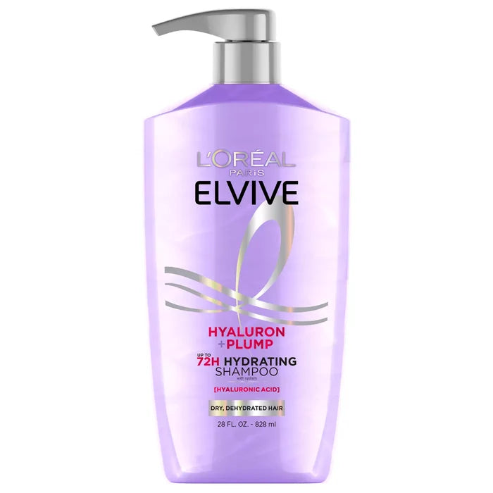 LOREAL PARIS Elvive Hyaluron + Plump 72H Hydrating Shampoo - Hyaluronic Acid  شامبو لوريال باريس ترطيب 72 ساعة بحمض الهيالورونيك