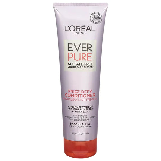 LOREAL PARIS EverPure Sulfate-Free Color Care System Frizz-Defy Conditioner Marula Oil Vegan Formula بلسم لوريال باريس ايفربيور خال من الكبريتات