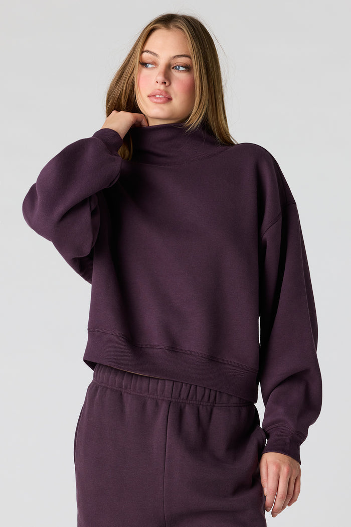 Luxe Fleece Mock Neck Sweatshirt