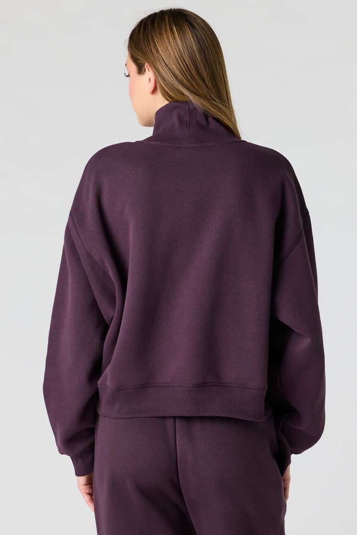 Luxe Fleece Mock Neck Sweatshirt
