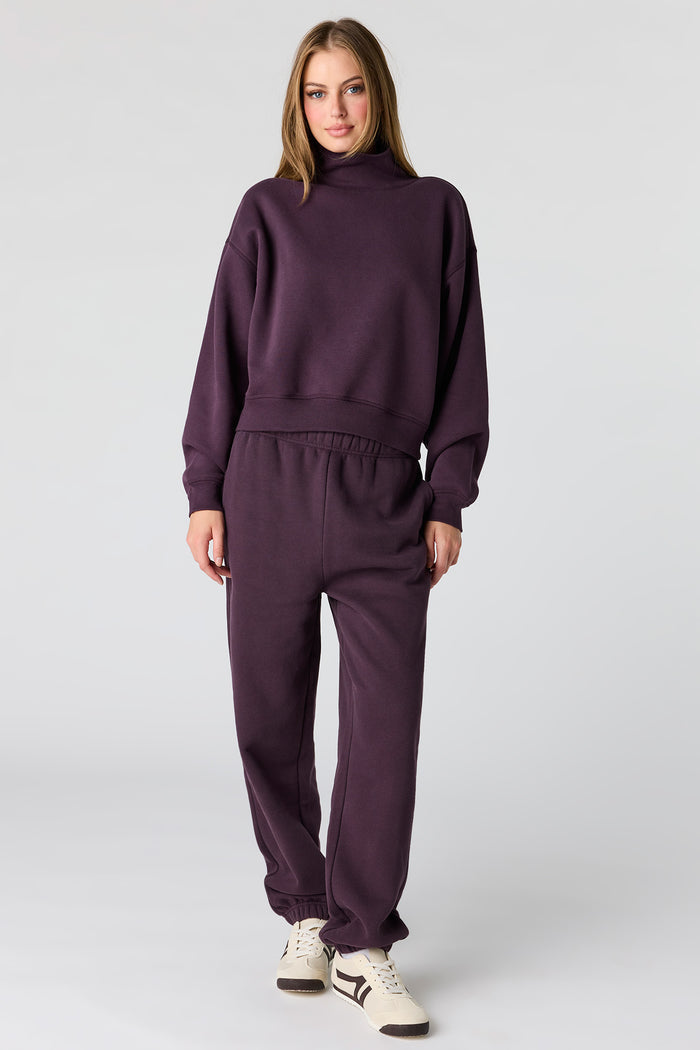 Luxe Fleece Mock Neck Sweatshirt