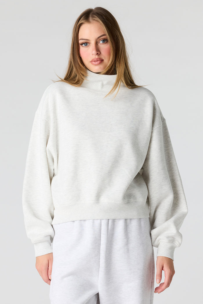 Luxe Fleece Mock Neck Sweatshirt