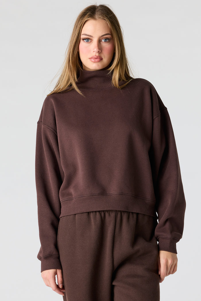 Luxe Fleece Mock Neck Sweatshirt
