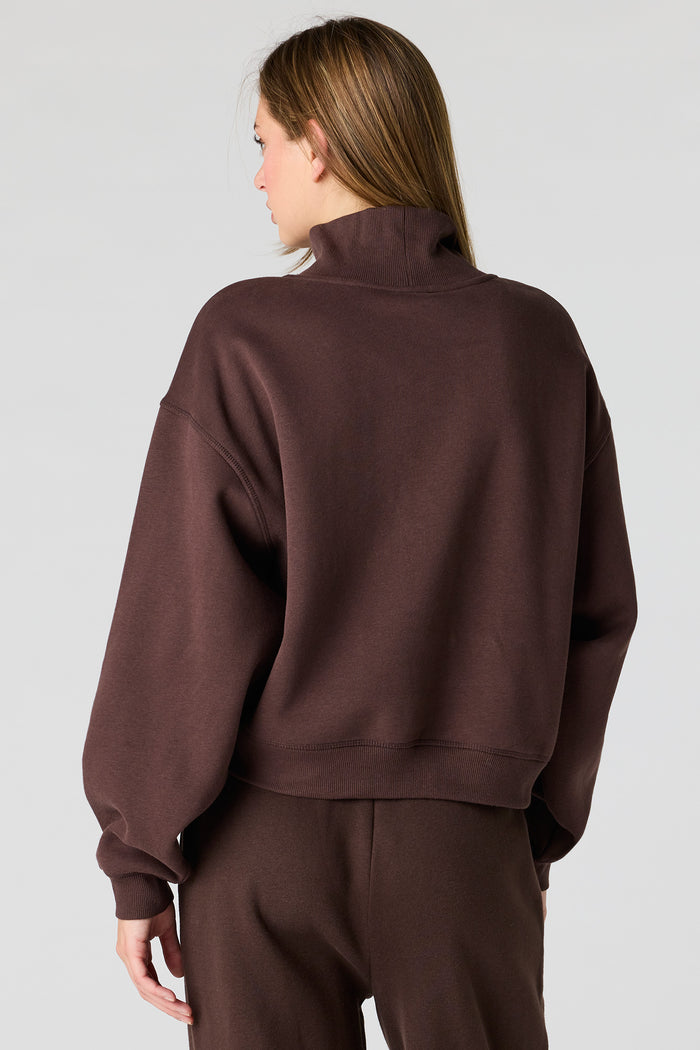 Luxe Fleece Mock Neck Sweatshirt