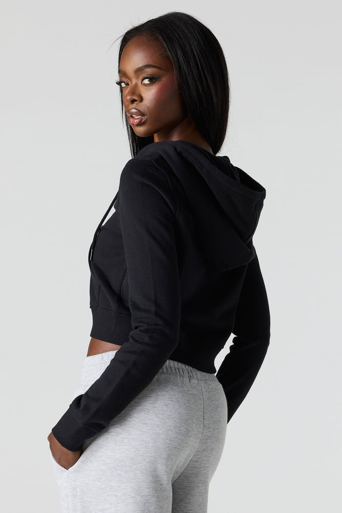 Luxe French Terry Zip Cropped Hoodie