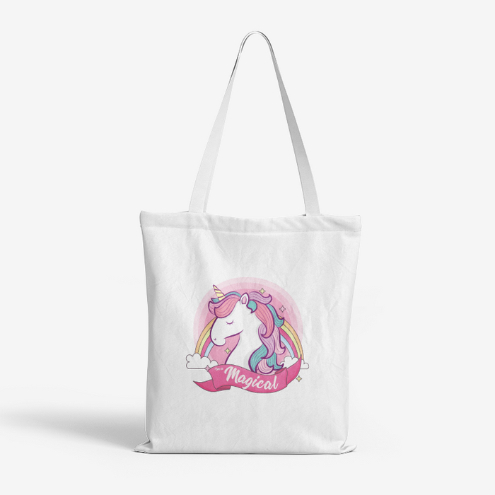 Magical Unicorn Heavy Duty and Strong Natural Canvas Tote Bags - Billyforce Shop