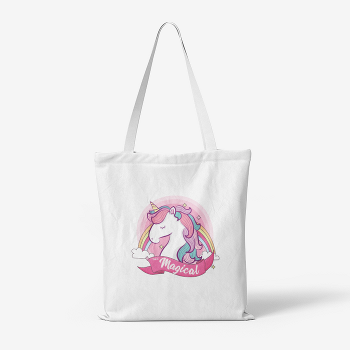 Magical Unicorn Heavy Duty and Strong Natural Canvas Tote Bags - Billyforce Shop