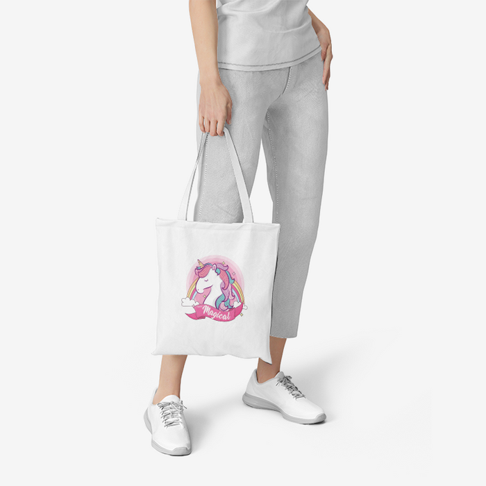 Magical Unicorn Heavy Duty and Strong Natural Canvas Tote Bags - Billyforce Shop