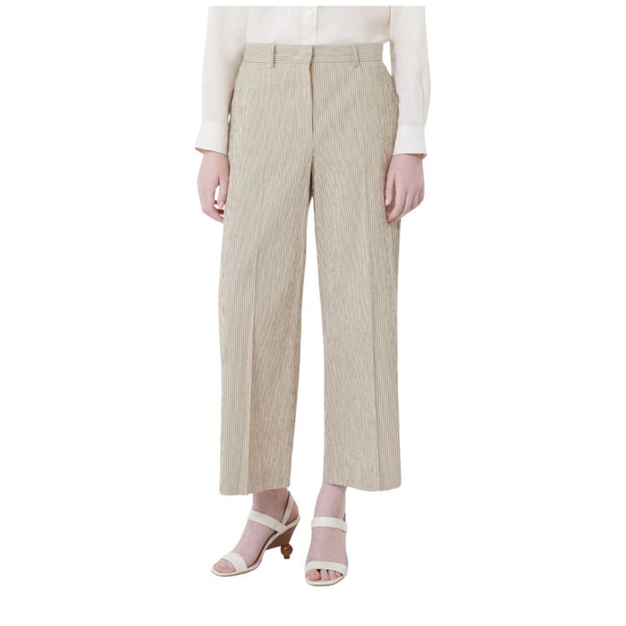 Marina Cotton Blend Seersucker Womens Trousers 2615131062599