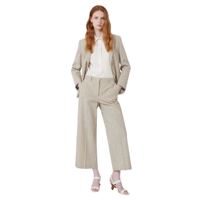 Marina Cotton Blend Seersucker Womens Trousers 2615131062599