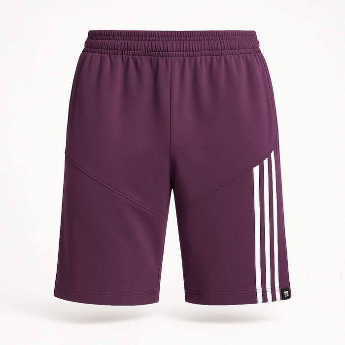 Maroon Striped Gym Shorts