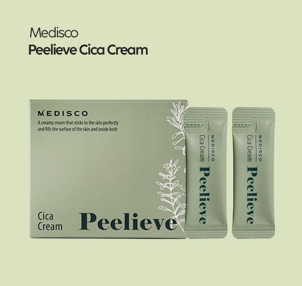 Medisco Peelieve Cica Cream - 5 Packets of Nourishing Skin Regeneration, Anti-Inflammatory Care - SD Cosmetics Care