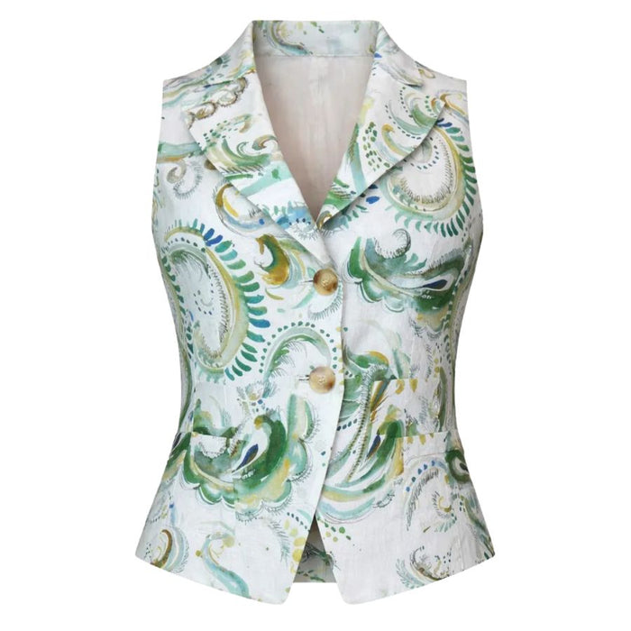 Melodia Womens Linen Waistcoat 2613151032200