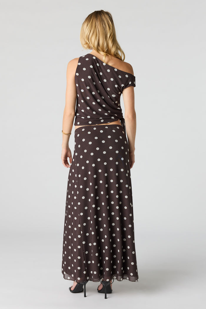Mesh Slit Maxi Skirt