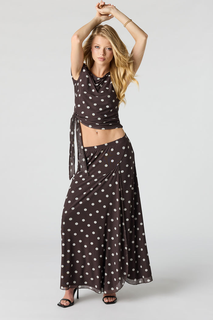 Mesh Slit Maxi Skirt