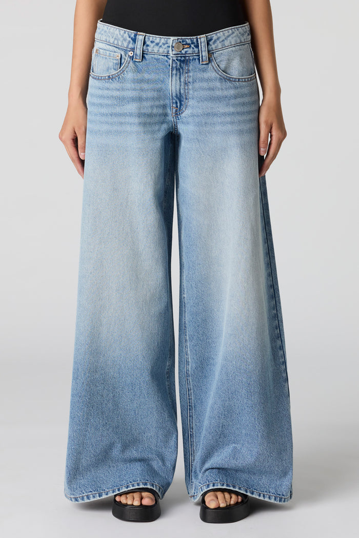 Mid Rise Super Wide Leg Jean