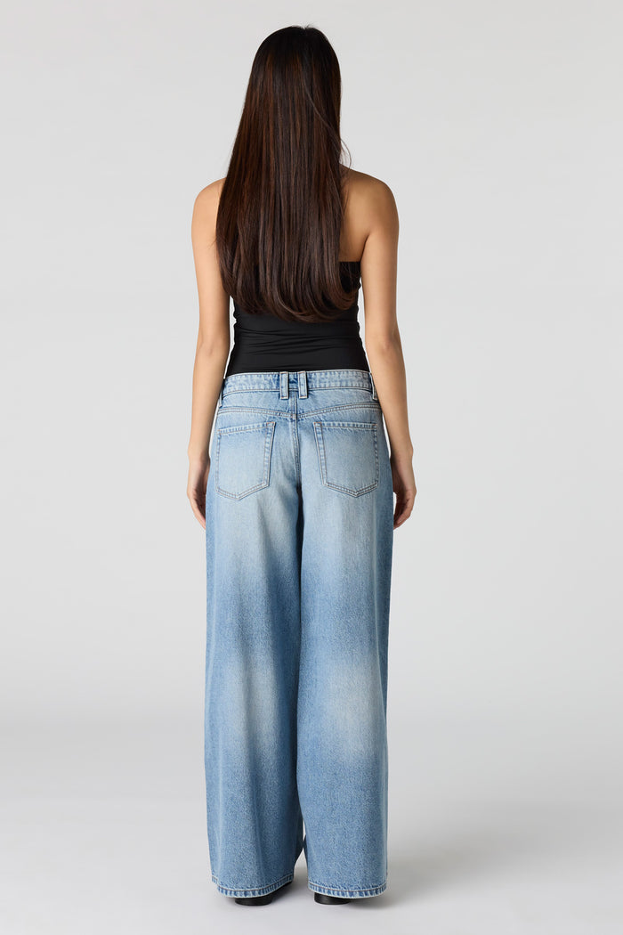 Mid Rise Super Wide Leg Jean