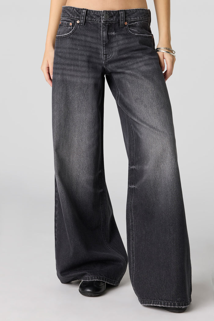 Mid Rise Super Wide Leg Jean
