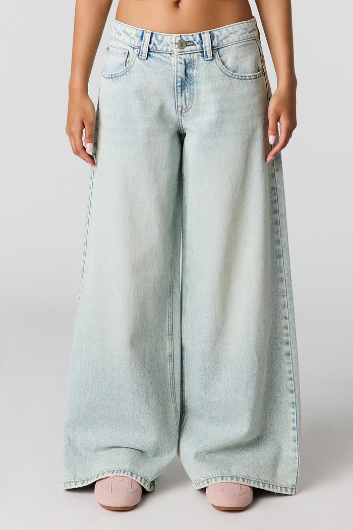 Mid Rise Super Wide Leg Jean