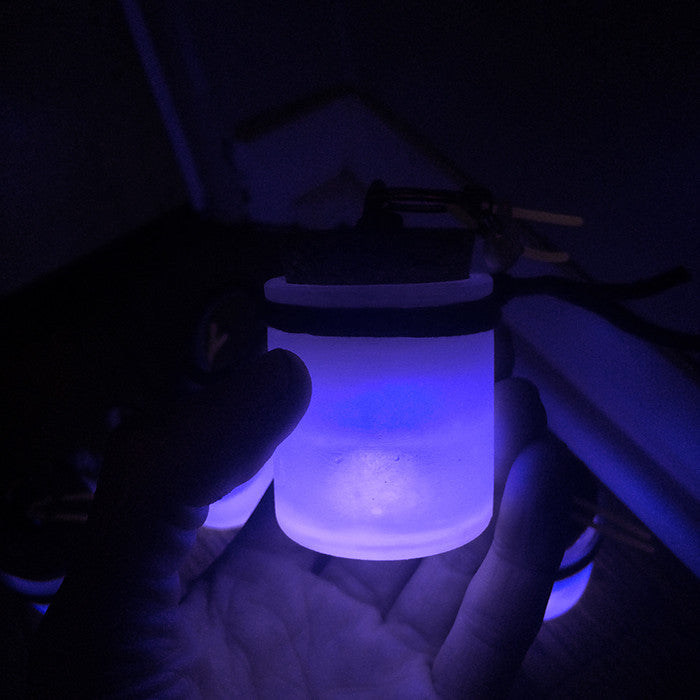 MINI JAR LIGHT- GLOW IN THE DARK, PURPLE LED