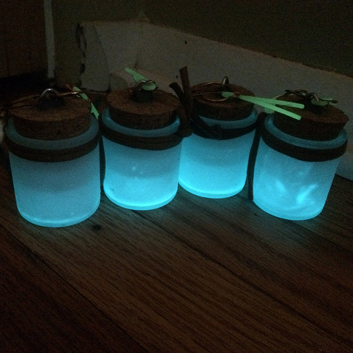 MINI JAR LIGHT- GLOW IN THE DARK, PURPLE LED