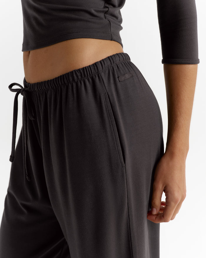 Modal Soft Lounge Cuffed Trousers - Coffee Bean