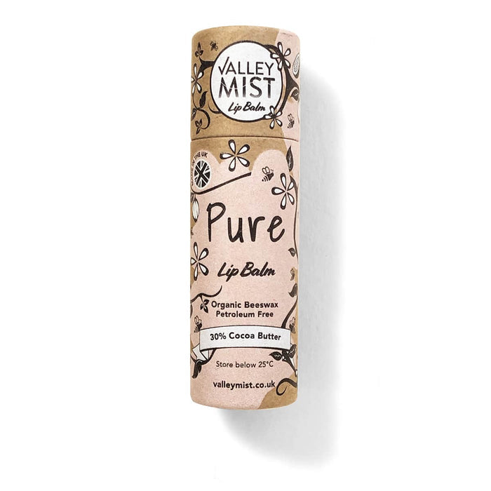Unscented natural coco butter lip balm in recyclable paper tube – Valley Mist