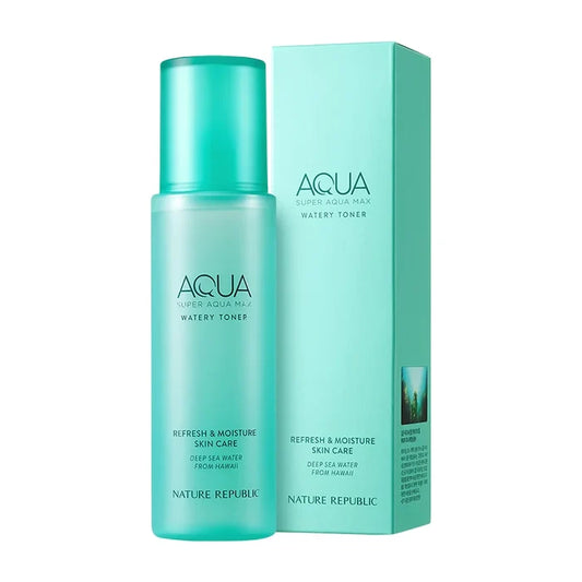 NATURE REPUBLIC Aqua Super Aqua Max Watery Toner Refresh & Moisture Skin Care Deep Sea Water From Hawaii تونر مائي مرطب للبشرة