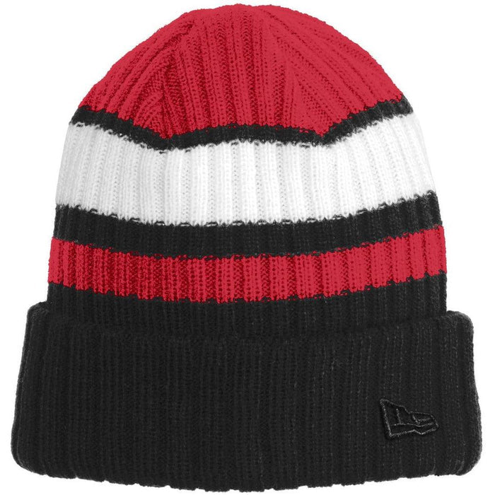 no-logo New Era Ribbed Tailgate Beanie-Headwear-New Era-Red/ Black-OSFA-Thread Logic
