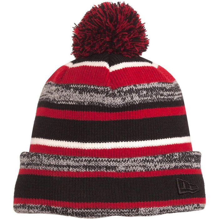 no-logo New Era Sideline Beanie-Headwear-New Era-Black/ Scarlet-OSFA-Thread Logic