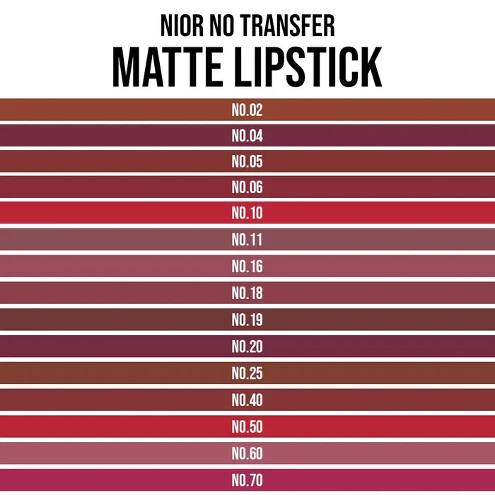 Nior No Transfer Matte Lipstick N0. 06 - 2.8g