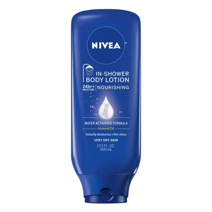 NIVEA In-Shower Body Lotion +24H Moisture Nourishing - Almond Oil Very Dry Skin نيفيا لوشن الجسم داخل الاستحمام + ترطيب 24 ساعة بزيت اللوز للبشرة شديدة الجفاف
