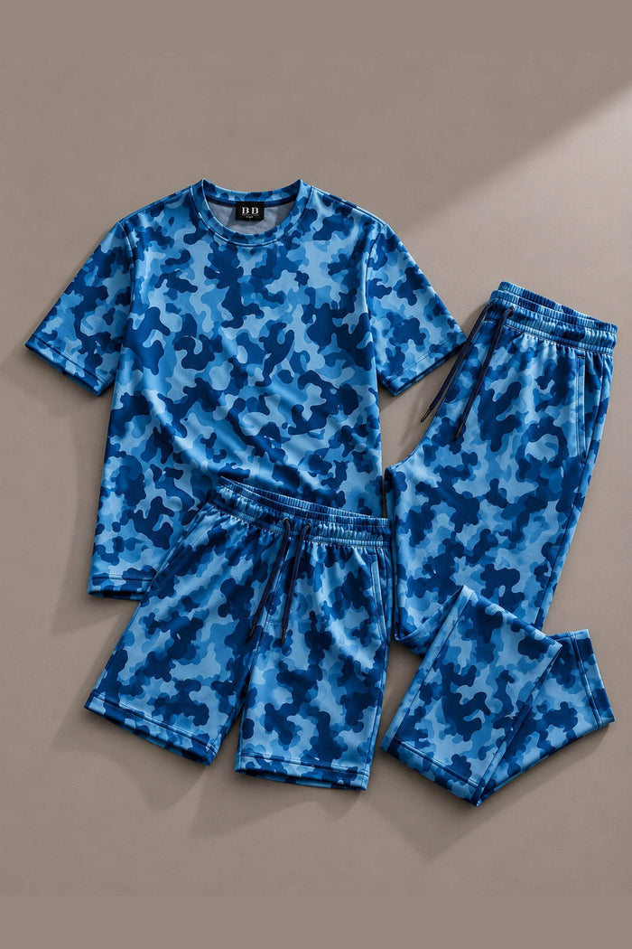 Nordic Blue Camouflage Co-ords Set (Dri-fit material)