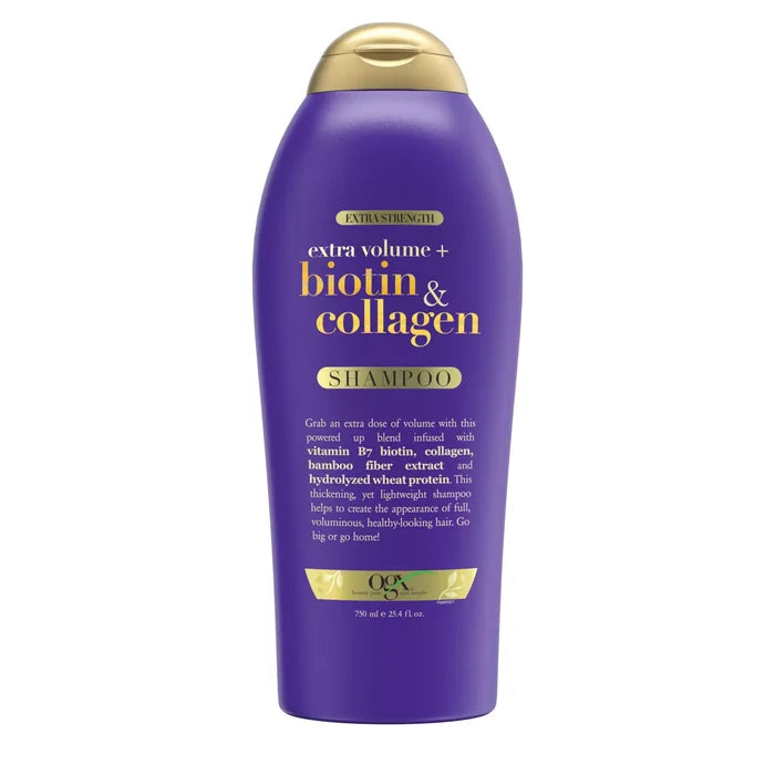 OGX Extra Strength Extra Volume + Biotin & Collagen Shampoo  او جي اكس شامبو مقوي لزيادة الكثافة مع البيوتين والكولاجين