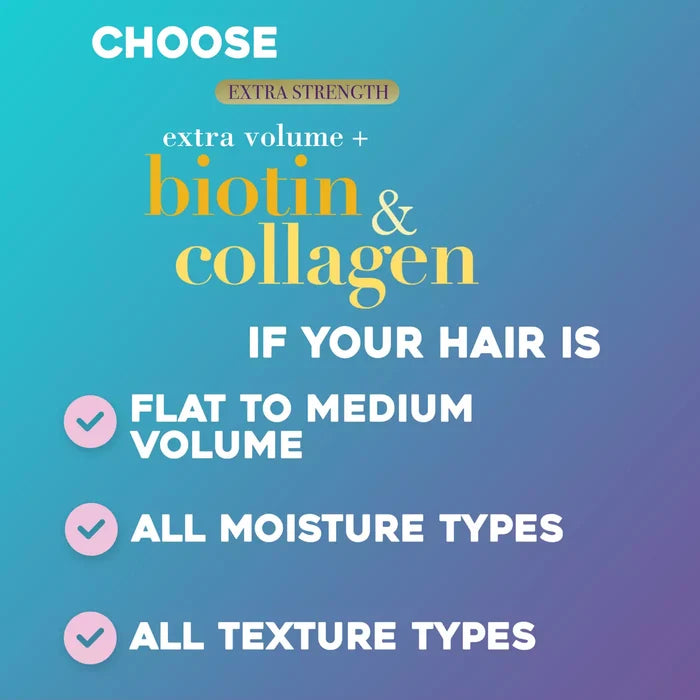 OGX Extra Strength Extra Volume + Biotin & Collagen Shampoo  او جي اكس شامبو مقوي لزيادة الكثافة مع البيوتين والكولاجين