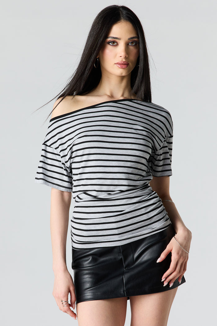 One Shoulder Short Sleeve Top