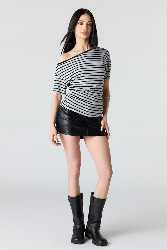 One Shoulder Short Sleeve Top