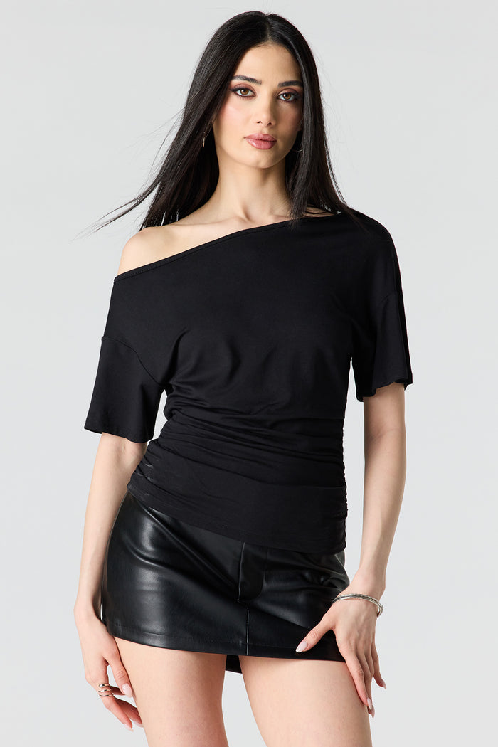 One Shoulder Short Sleeve Top