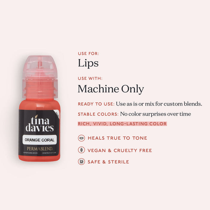 Orange Coral - Tina Davies Lust Lip Perma Blend | Medium Pigment, Warm Undertones, Versatile Use - SD Cosmetics Care